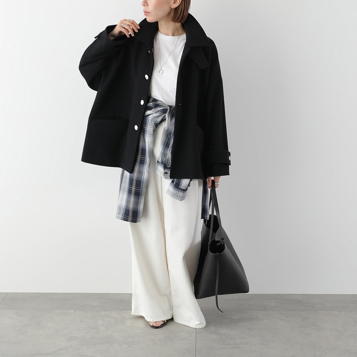 【9/11 13:00- 先行予約10％OFF】ステンカラーショートコート 26AW-V001
