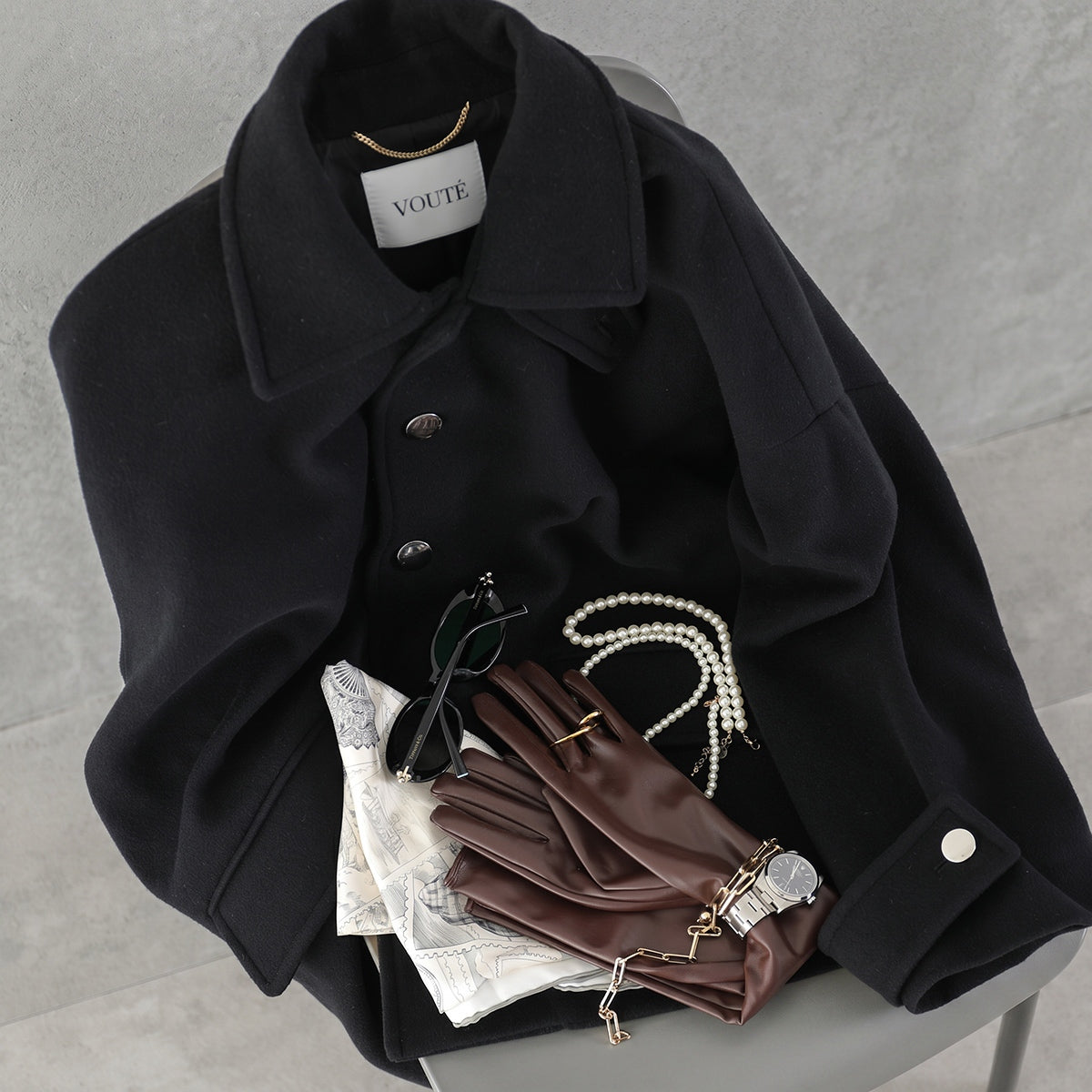 【9/11 13:00- 先行予約10％OFF】ステンカラーショートコート 26AW-V001