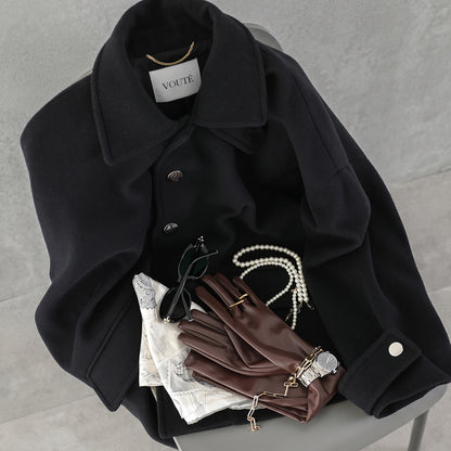 【9/11 13:00- 先行予約10％OFF】ステンカラーショートコート 26AW-V001