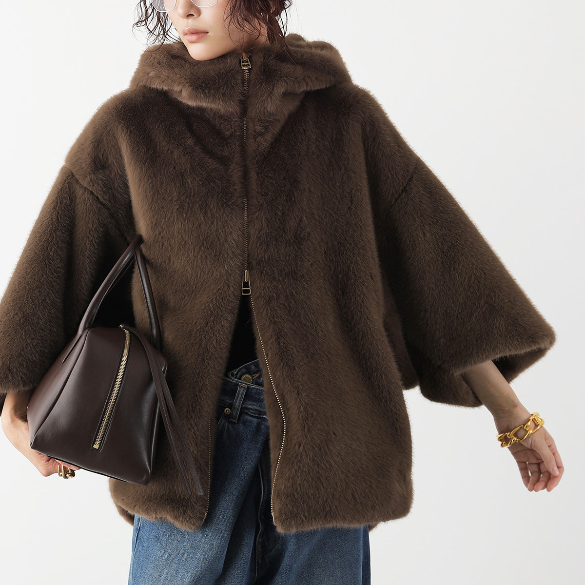 【9/11 13:00- 先行予約10％OFF】ミンクライクフーディーブルゾン 26AW-V002