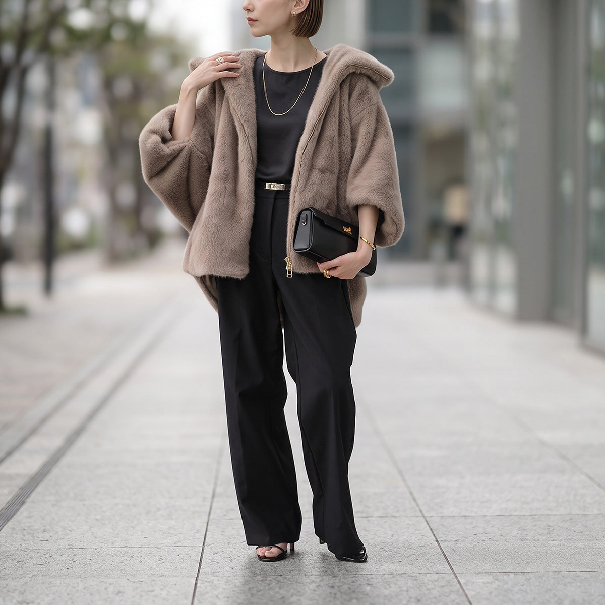 【9/11 13:00- 先行予約10％OFF】ミンクライクフーディーブルゾン 26AW-V002